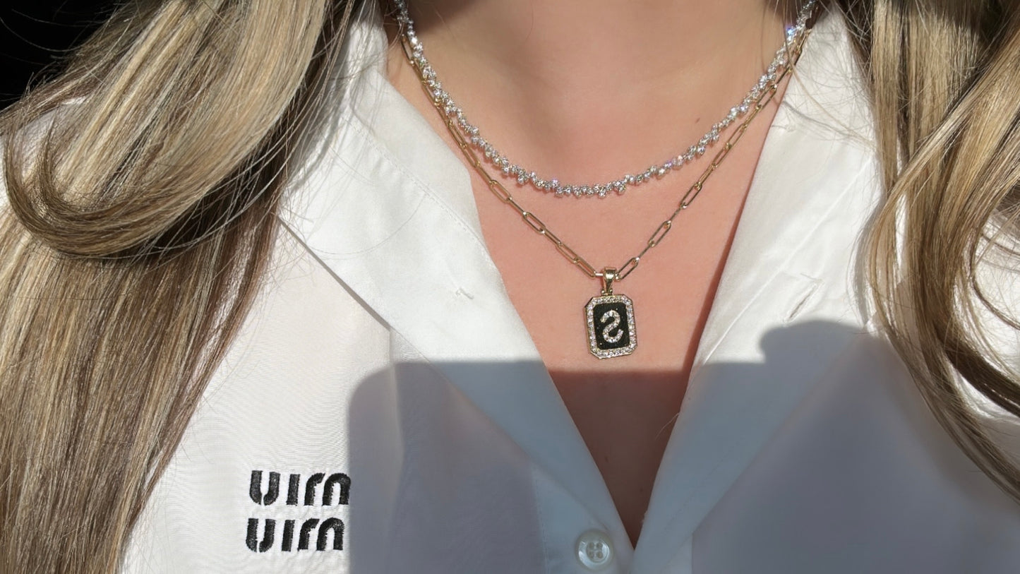 Scattered Diamond Tennis Necklace