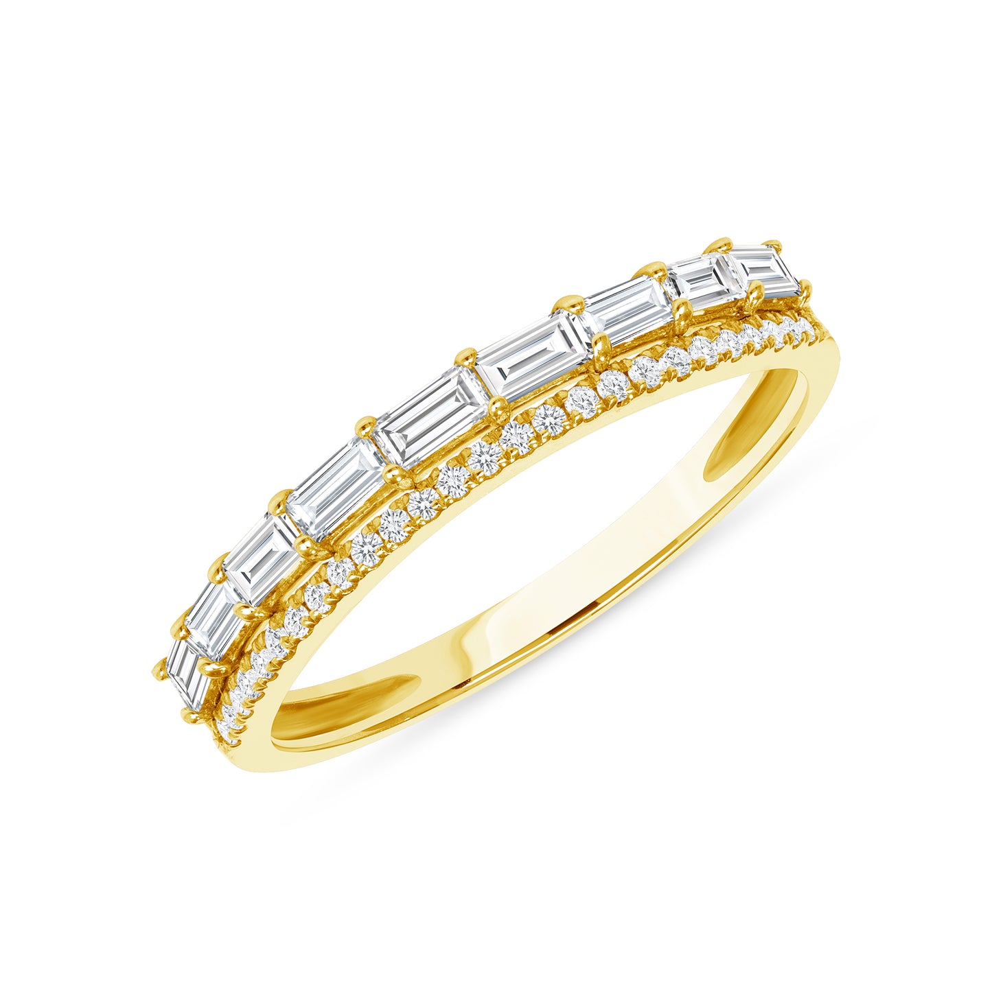 Baguette and Round Diamond Band