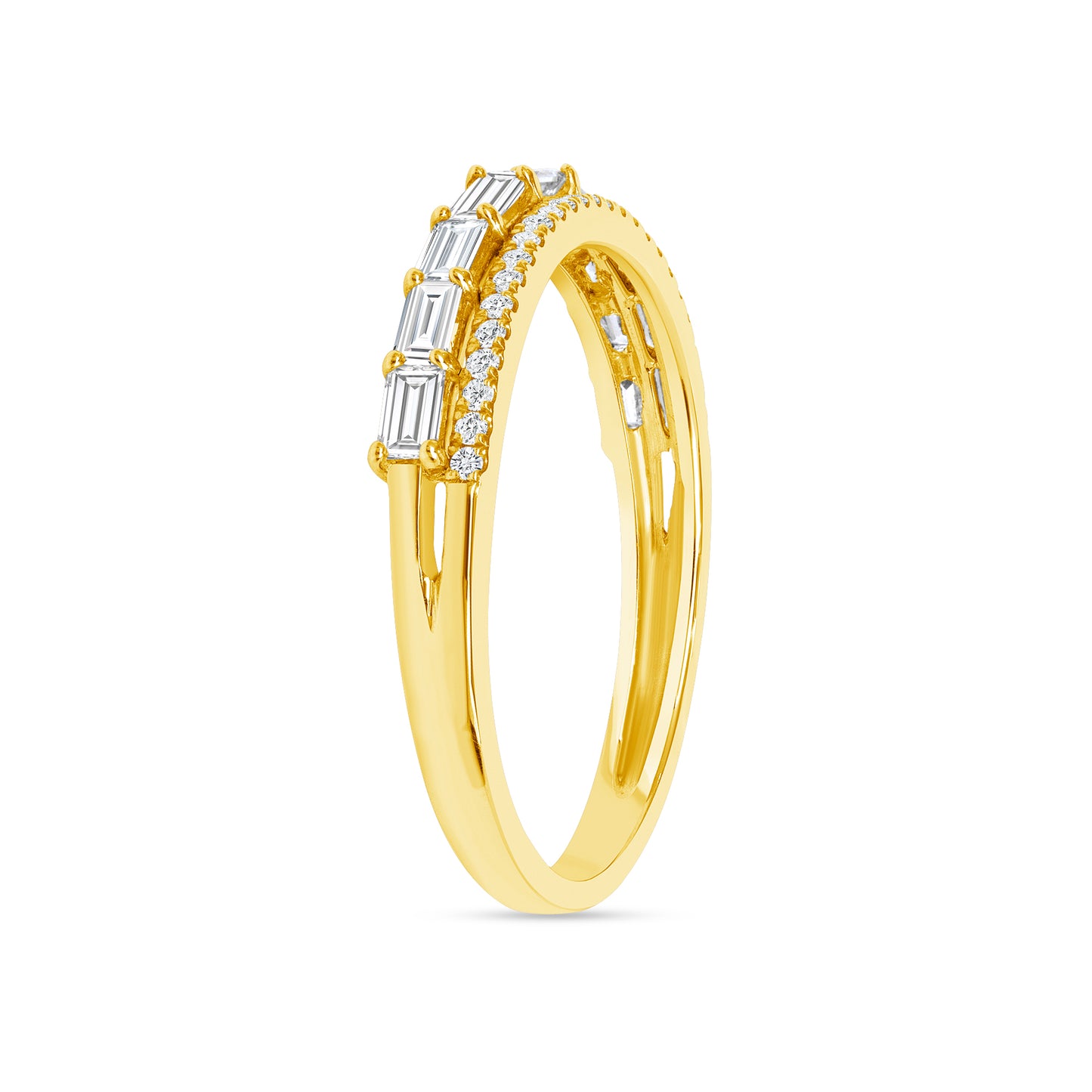 Baguette and Round Diamond Band