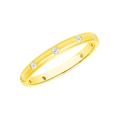 Brushed Inlay Diamond Band