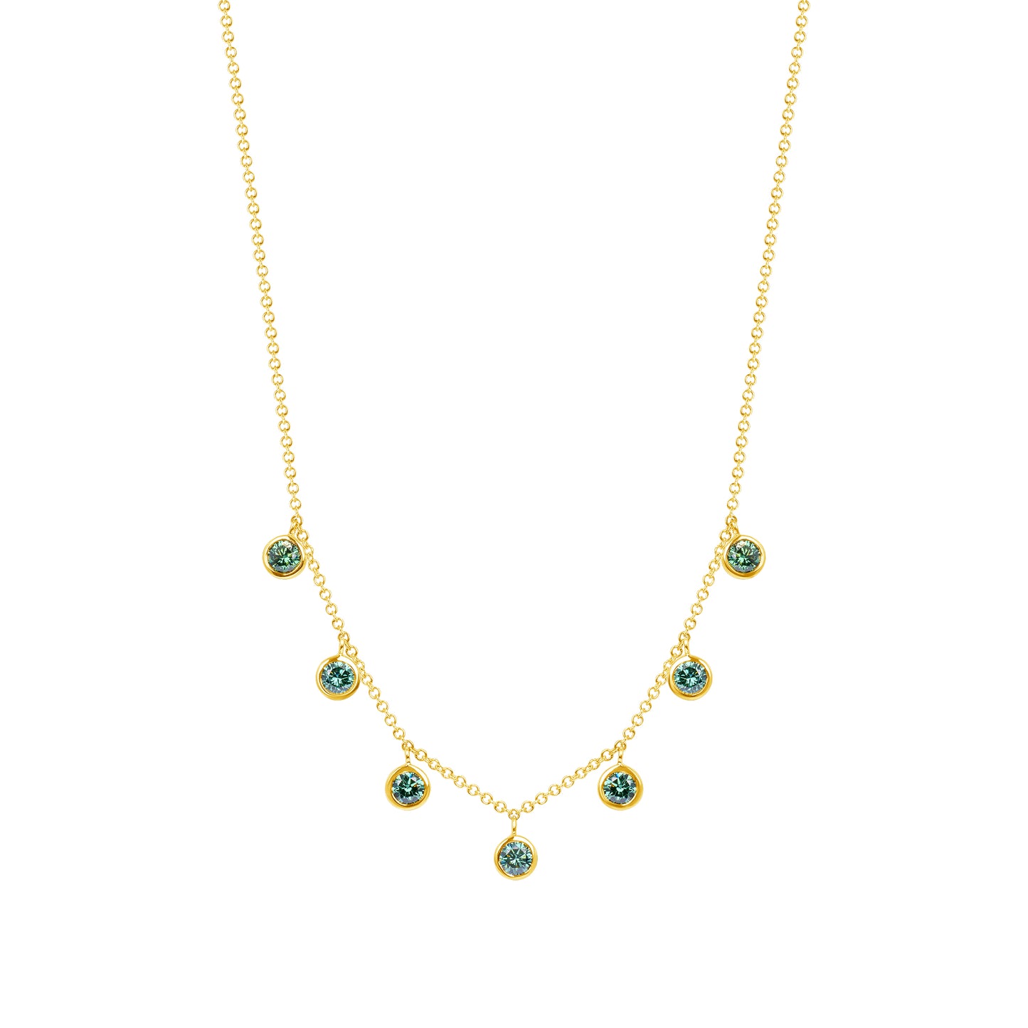 Green Sapphire Bezel Necklace